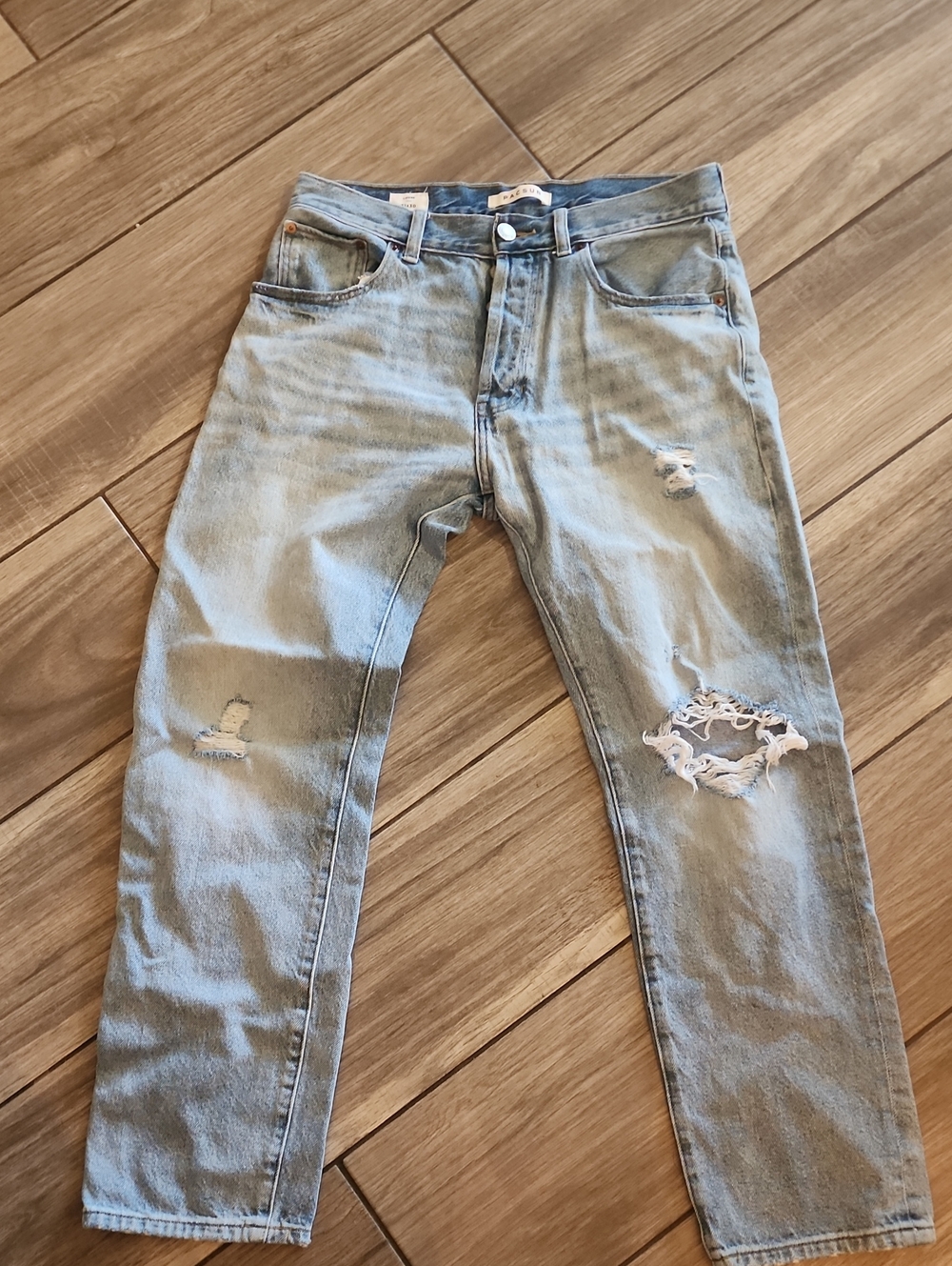 PacSun Light Blue Ripped Straight Jeans
